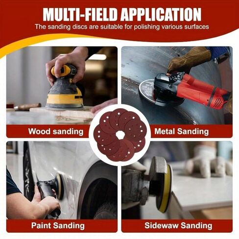 45 Pcs 5 Inch Sandpaper Discs, with Grits of 40, 80, 120, 180, 240, 320, 400, 600, and 800 Grit Hook and Loop Sandpaper for Use with Random Track Sanders. in Saudi Arabia