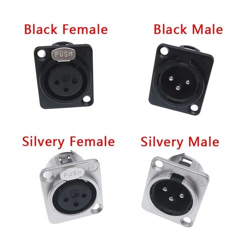 1 قطعة مقبس معدني XLR YS145 YS146 ذكر أنثى 3 دبوس YS145BG YS146BG (أنثى سوداء) in Kuwait