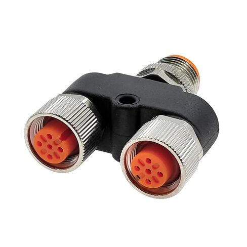 M12 Sensor Connector Three-Way Pipe Conversion Male Female 4 5pin Y Shaped A Code Connectors 1Pcs(441A) in Saudi Arabia