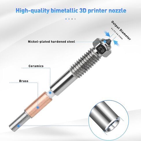 0.6mm Bimetallic Nozzle for qidi Plus 4 Quick Release Ceramic Insulated Integral 0.6mm Nozzle, QD-4.5-0.6 Ceramic Integral Nozzle, High Temperature Resistant for qidi in Saudi Arabia