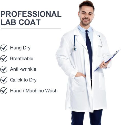 Professional Lab Coat, Medical Coat, Suitable for Medical Students, Laboratories, Masquerade Parties, Unisex in Saudi Arabia