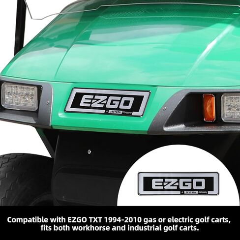 Roykaw Golf Cart Name Plate TXT Emblem Compatible with EZGO TXT 1994-2010 Gas and Electric Golf Cart, Replace OEM# 71597G01, 9.44’’ x 2.72’’ in Kuwait