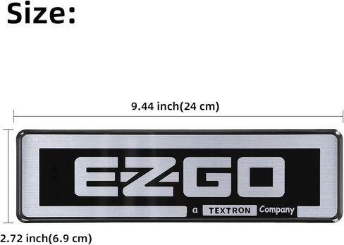 Roykaw Golf Cart Name Plate TXT Emblem Compatible with EZGO TXT 1994-2010 Gas and Electric Golf Cart, Replace OEM# 71597G01, 9.44’’ x 2.72’’ in Kuwait