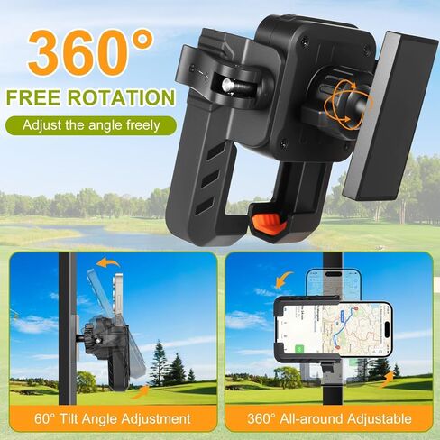 حامل هاتف عربة الجولف مغناطيسي، متوافق مع EZGO/Club Car/Yamaha، مع مغناطيس N52 ترقية ودوران 360 درجة، حامل هاتف الجولف مع مغناطيس فائق القوة للهاتف الخلوي iPhone، Samsung in Kuwait