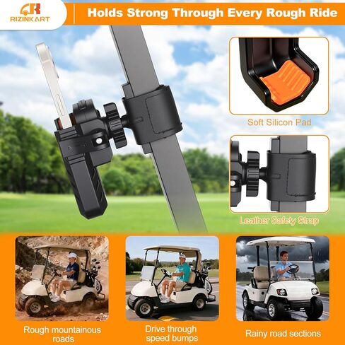 حامل هاتف عربة الجولف مغناطيسي، متوافق مع EZGO/Club Car/Yamaha، مع مغناطيس N52 ترقية ودوران 360 درجة، حامل هاتف الجولف مع مغناطيس فائق القوة للهاتف الخلوي iPhone، Samsung in Kuwait