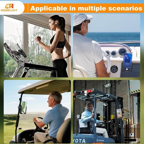 حامل هاتف عربة الجولف مغناطيسي، متوافق مع EZGO/Club Car/Yamaha، مع مغناطيس N52 ترقية ودوران 360 درجة، حامل هاتف الجولف مع مغناطيس فائق القوة للهاتف الخلوي iPhone، Samsung in Kuwait