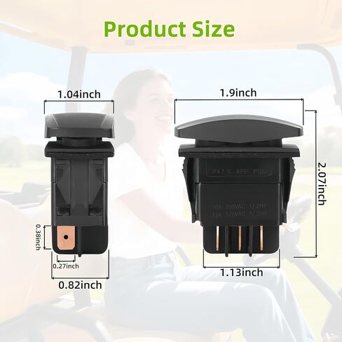 مفتاح عكسي للأمام لعربة الجولف - متوافق مع Club Car DS/Precedent/Onward/Tempo | يستبدل OEM # 1018560-01 1018560-02 | مفتاح F/R لقطع غيار وإكسسوارات عربة الجولف لنادي السيارات in Kuwait
