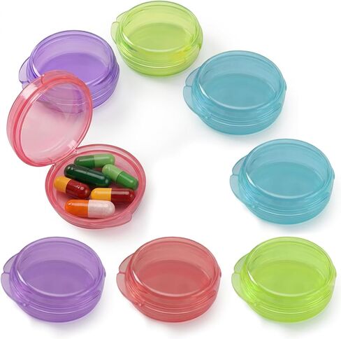 Qianyu Small Pill Box 8 Pack Portable Mini Pill Organizer Travel Medicine Storage Container Daily Pill-Case for Pocket Purse Vitamin Dispenser Holder Earplug Case Liver Oil Storage Box Compact in Saudi Arabia