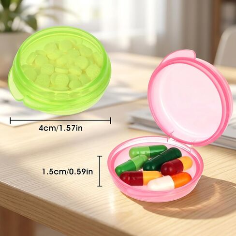 Qianyu Small Pill Box 8 Pack Portable Mini Pill Organizer Travel Medicine Storage Container Daily Pill-Case for Pocket Purse Vitamin Dispenser Holder Earplug Case Liver Oil Storage Box Compact in Saudi Arabia
