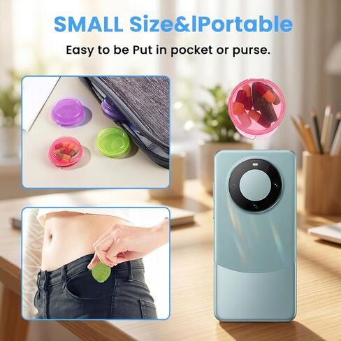 Qianyu Small Pill Box 8 Pack Portable Mini Pill Organizer Travel Medicine Storage Container Daily Pill-Case for Pocket Purse Vitamin Dispenser Holder Earplug Case Liver Oil Storage Box Compact in Saudi Arabia