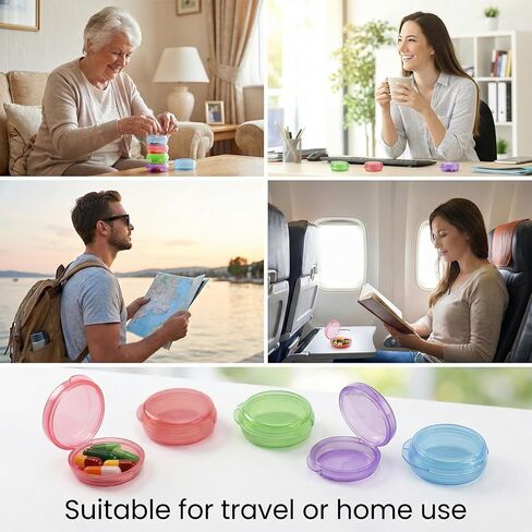 Qianyu Small Pill Box 8 Pack Portable Mini Pill Organizer Travel Medicine Storage Container Daily Pill-Case for Pocket Purse Vitamin Dispenser Holder Earplug Case Liver Oil Storage Box Compact in Saudi Arabia