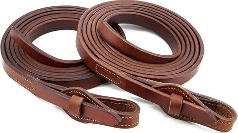 Leather Working Tack Quick-Change Split Reins, Heavy Oil Weighted, 5/8 inch x 8 feet, Brown in Saudi Arabia