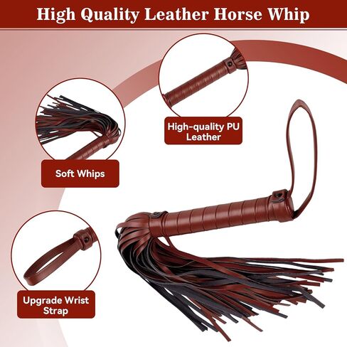 2 PCS Riding Crop for Horse, 18 Inch Horse Whip with 20 Inch PU Leather Premium Riding Crop for Equestrian Sports, Black, Red in Saudi Arabia
