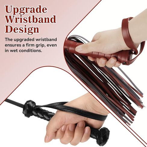 2 PCS Riding Crop for Horse, 18 Inch Horse Whip with 20 Inch PU Leather Premium Riding Crop for Equestrian Sports, Black, Red in Saudi Arabia