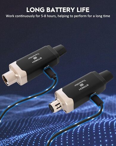 STRICH M2 UHF Wireless Microphone System XLR Mic Adapter 16 Channels, Transmitter and Receiver for Dynamic Microphone, Supports 9-24V phantom power supply, Compatible with Audio Mixer PA Speaker in Saudi Arabia