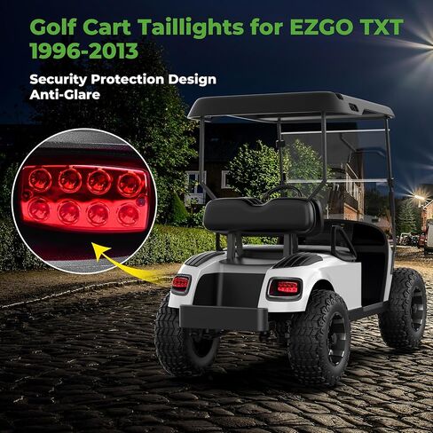 10L0L Golf Cart Taillights for EZGO TXT 1996-2013, Golf Cart Replacement Tail Lights Kit for Gas & Electric Models, Must Input 12V in Saudi Arabia