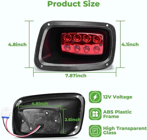 10L0L Golf Cart Taillights for EZGO TXT 1996-2013, Golf Cart Replacement Tail Lights Kit for Gas & Electric Models, Must Input 12V in Saudi Arabia