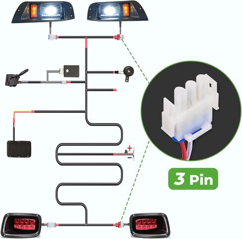10L0L Golf Cart Taillights for EZGO TXT 1996-2013, Golf Cart Replacement Tail Lights Kit for Gas & Electric Models, Must Input 12V in Saudi Arabia
