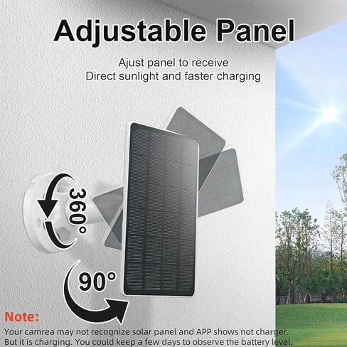 Solar Panel Charger Compatible with Eufycam 3/3C/2C/2C Pro/E40/E20/2/2 Pro/E/L20/L40/Solo/SoloCam Spotlight, 5W Solar Panel Micro USB & Type-C Port 9.8ft Cable, IP65 Waterproof, Secure Wall Mount in Saudi Arabia
