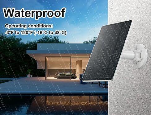 Solar Panel Charger Compatible with Eufycam 3/3C/2C/2C Pro/E40/E20/2/2 Pro/E/L20/L40/Solo/SoloCam Spotlight, 5W Solar Panel Micro USB & Type-C Port 9.8ft Cable, IP65 Waterproof, Secure Wall Mount in Saudi Arabia