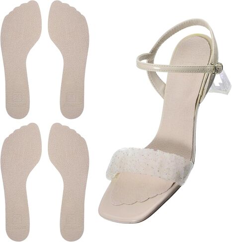 Qianyu 2 Pairs Pigskin High Heel Cushion Inserts, Non-Slip Cushion Insoles Adhesive Shoe Insoles Ultra-Thin Shoe Inserts Barefoot Sandal Insole for Flat Open Toe Shoes Dress Shoes Boots Women,6.5-7.5 in Saudi Arabia