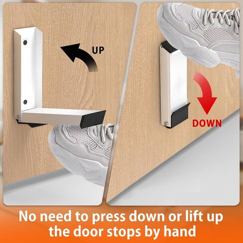 Kick Down Door Stoppers for Bottom, No Drilling Door Stoppers, Door Holder to Keep Door Open, Under Door Noise Stopper (Black) in Saudi Arabia