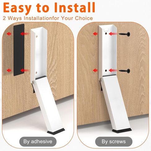 Kick Down Door Stoppers for Bottom, No Drilling Door Stoppers, Door Holder to Keep Door Open, Under Door Noise Stopper (Black) in Saudi Arabia