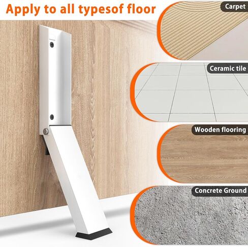 Kick Down Door Stoppers for Bottom, No Drilling Door Stoppers, Door Holder to Keep Door Open, Under Door Noise Stopper (Black) in Saudi Arabia