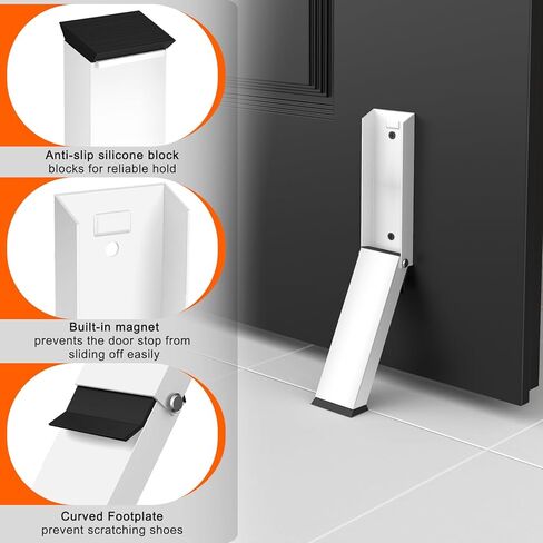 Kick Down Door Stoppers for Bottom, No Drilling Door Stoppers, Door Holder to Keep Door Open, Under Door Noise Stopper (Black) in Saudi Arabia