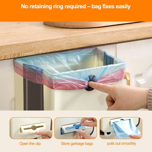 Garbage Cans for Kitchen, Hanging Foldable Small Trash Can with Bag Storage, Space Saving Design for Cabinet, Under Sink, Counter, Bathroom, Kitchen Waste Bins, Beige in Saudi Arabia