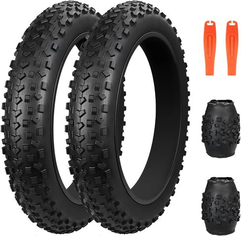 Fat Bike Tire Electric Bike Tire 20 x 4.0 inch Heavy Duty Anti-Slip Foldable Replacement All Terrains Knobby Tire for E-Bike Kids Bike Snow Bike in Saudi Arabia