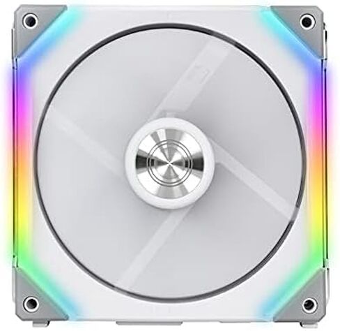 Lian Li UNI Fan SL140 RGB x2 140mm مروحة ARGB ذات سلسلة ديزي ثورية - أبيض in Kuwait