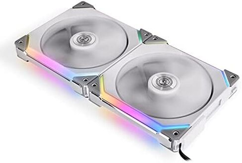 Lian Li UNI Fan SL140 RGB x2 140mm مروحة ARGB ذات سلسلة ديزي ثورية - أبيض in Kuwait