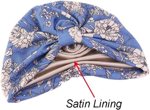 Chemo Headwear Turbans for Women Satin Lined Silky Turban Hats Sleeping Cap in Saudi Arabia