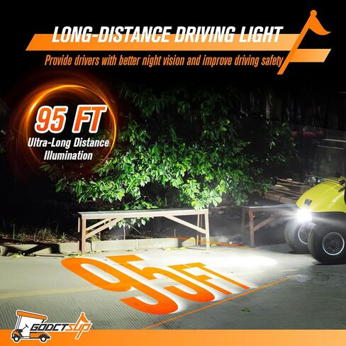شريط المصباح LED EZGO لعربات الغاز والكهرباء TXT 1996-2013، شريط المصباح الأمامي لعربة الجولف 12 فولت مع قابس 3 دبابيس، مصباح LED قانوني للشارع 12 فولت فائق السطوع (بدون دعامة تثبيت) in Kuwait