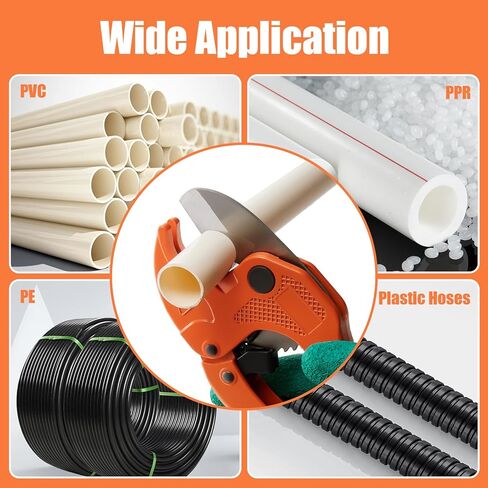 قاطع أنابيب PVC S2U، قاطع PVC يقطع أنابيب PVC/CPVC/PP/PEX/PE حتى 1-1/4 بوصة، قاطع PEX للتشغيل بيد واحدة، شفرة SUS420 يابانية على شكل حرف V، مثالية لأنظمة السباكة/الري/الرش/مشاريع DIY in Kuwait
