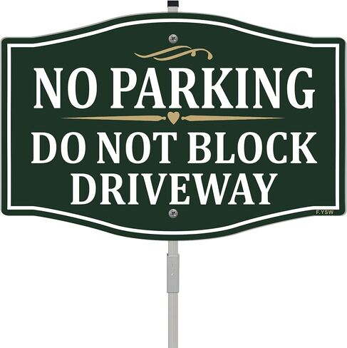 ممنوع وقوف السيارات، لا تحجب لافتة الممر Señales de no estacionar 12 بوصة × 8 بوصة مع حصة معدنية طويلة خاصة للسلامة المرورية على الطرق مع حامل من الألومنيوم للاستخدام الخارجي في ساحة الأعمال المنزلية in Kuwait
