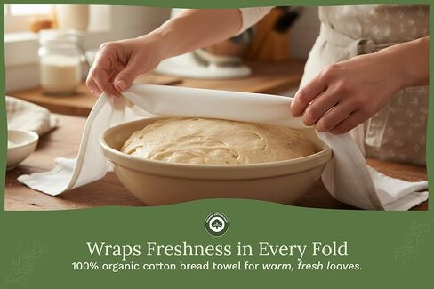 Bread Towels for Proofing Cover - 100% Organic Cotton Bread Cloth for Rising - Breathable Tea Towel for Bread Making - Unbleached Baking Towels - Bread Basket Cloth Napkin - 27"x27" (Natural - 5 Pack) in Saudi Arabia