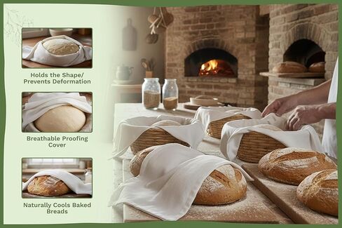 Bread Towels for Proofing Cover - 100% Organic Cotton Bread Cloth for Rising - Breathable Tea Towel for Bread Making - Unbleached Baking Towels - Bread Basket Cloth Napkin - 27"x27" (Natural - 5 Pack) in Saudi Arabia