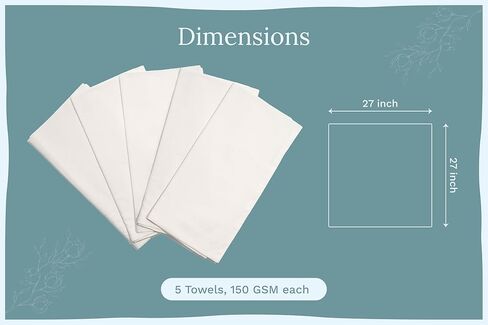 Bread Towels for Proofing Cover - 100% Organic Cotton Bread Cloth for Rising - Breathable Tea Towel for Bread Making - Unbleached Baking Towels - Bread Basket Cloth Napkin - 27"x27" (Natural - 5 Pack) in Saudi Arabia