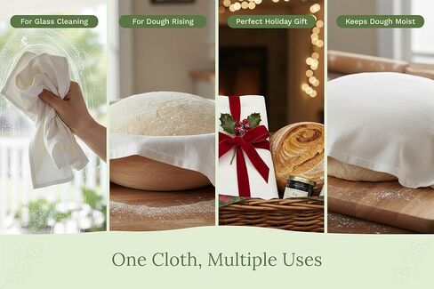 Bread Towels for Proofing Cover - 100% Organic Cotton Bread Cloth for Rising - Breathable Tea Towel for Bread Making - Unbleached Baking Towels - Bread Basket Cloth Napkin - 27"x27" (Natural - 5 Pack) in Saudi Arabia