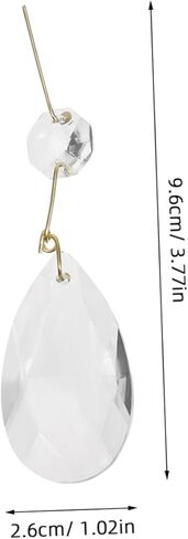 VANZACK 15pcs Teardrop Crystal Pendants for Chandelier Decoration Crystal Beads for Home Lamp and Garden Decor Elegant Hanging Ornaments in Saudi Arabia