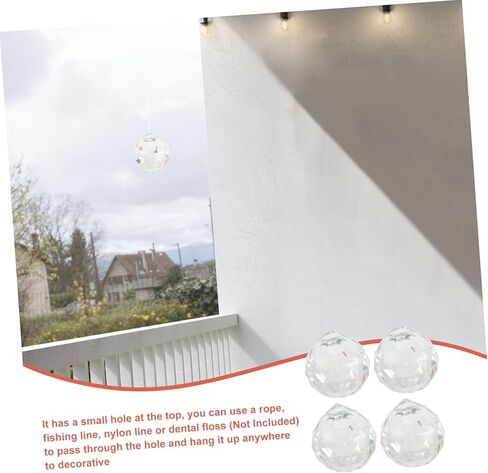 INOOMP 4pcs Crystal Prisms Suncatchers for Windows Rainbow Maker Hanging Decor for Home and Garden Decoration in Saudi Arabia