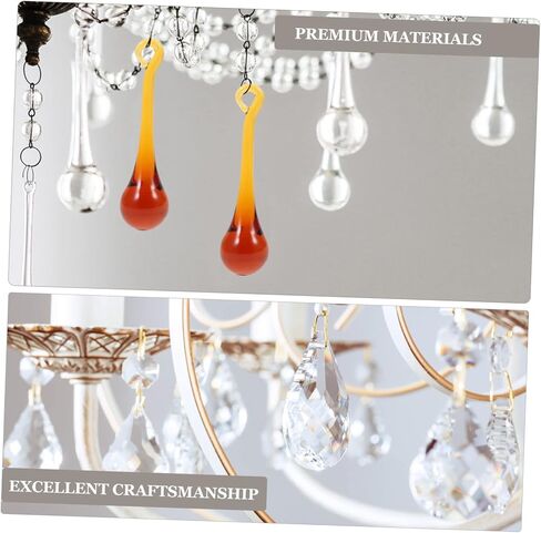 10pcs Crystal Chandelier Prisms Hanging Light Pendant Decorations DIY Lamp Ornaments Glass Droplets for Wedding and Home Decor in Saudi Arabia