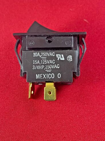 Carling DPST Rocker Switch, 10A 250VAC/15A 125VAC, 3/4 Horse-Power Rating, Black in Saudi Arabia