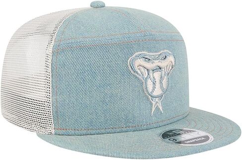 قبعة سائق الشاحنة من الدنيم ذات لوحة مقسمة من New Era Arizona Diamondbacks 9FIFTY، قبعة قابلة للتعديل in Saudi Arabia