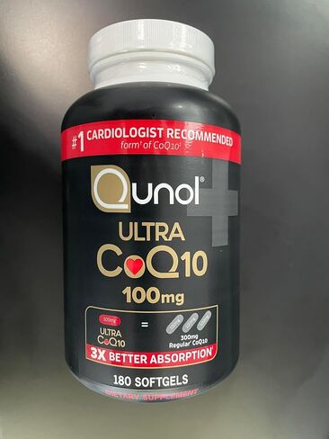 Qunol CoQ10 100mg Softgels Ultra 3X Better Absorption Coenzyme Q10 Supplements - Antioxidant Supplement for Vascular and Heart Health & Energy Production - 6 Month Supply - 180 Count in Saudi Arabia
