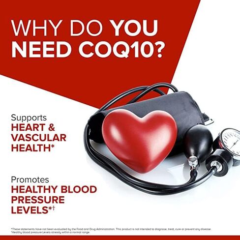 Qunol CoQ10 100mg Softgels Ultra 3X Better Absorption Coenzyme Q10 Supplements - Antioxidant Supplement for Vascular and Heart Health & Energy Production - 6 Month Supply - 180 Count in Saudi Arabia
