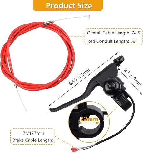 رافعة مقبض الفرامل اليسرى ومجموعة كابل فرامل 74 بوصة لسكوتر كهربائي GOTRAX GXL V2 Apex Pro XL Rival XR XR Elite XR Ultra E-Scooter لملحقات أجزاء Gotrax in Saudi Arabia