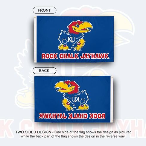 Desert Cactus The University of Kansas 100% Polyester Indoor Outdoor 3x5 feet Banner Jayhawks KU (Flag 1B) in Saudi Arabia